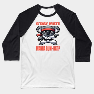 Karate Koala - Australian Humor Meets Martial Arts Baseball T-Shirt